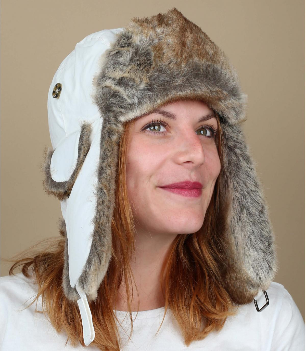 White womens trapper hat Kamikaze wm white